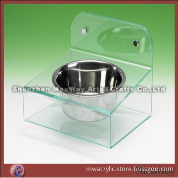 Wall Mounting Clear Acrylic Pet Food Container Holder